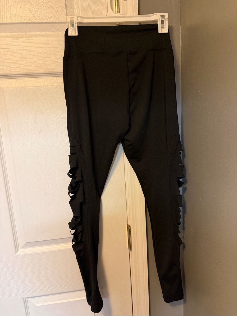 SHEIN Black Ruffle Side Leggings